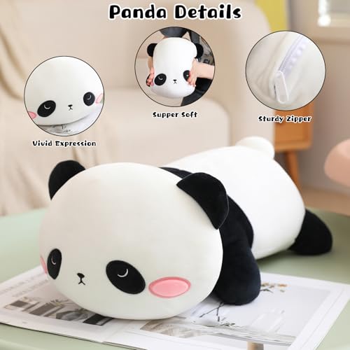 Image of TOYSYM Panda Stuffed Animal Cute Panda Plush Pillow with 4 Baby Plushies in Her Tummy, Soft Cotton Stuffed Animals Toy Gifts for Kids