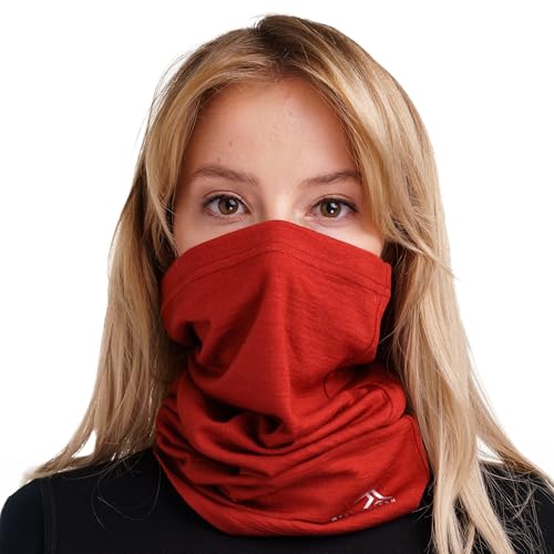 Image of Merino Wool Sun & Wind-proof Neck Gaiter 17.5um - Breathable Multi-Use Face Covering - Neck Warmer & Ski Mask for Women, Men