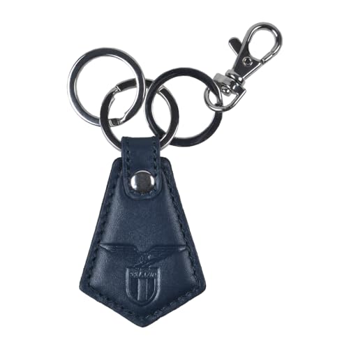 ENZO CASTELLANO Porte-clés en cuir avec pendentif SS Lazio, bleu, Taglia unica