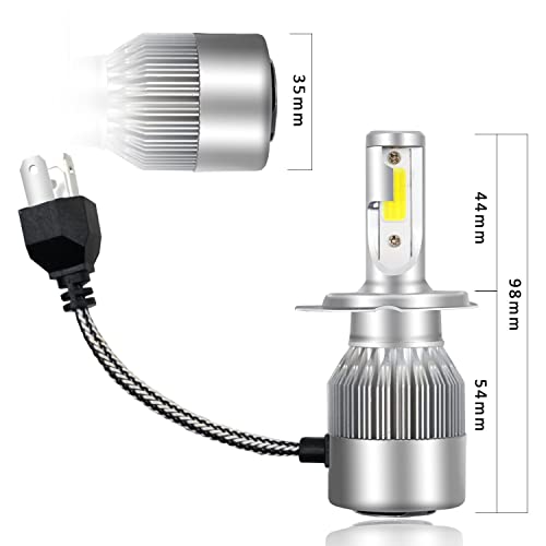 Simpo Led Headlight Bulbs Headlight Bulb H4 9003 Hi/Low All-In-One Conversion Kit Led Headlights With Cob Chips 8000 Lm 6500K Cool White Beam Bulbs Ip68 Waterproof #TOP3