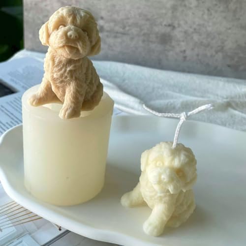 XMOX Silikonformen für Hunde, Teddy-Hund, Kerze, Tierharz-Formen für Seife, Sojawachs, Epoxidharz, DIY, Handwerk, Welpen, Heimdekoration, Hochzeitsfeier, Heimdekoration