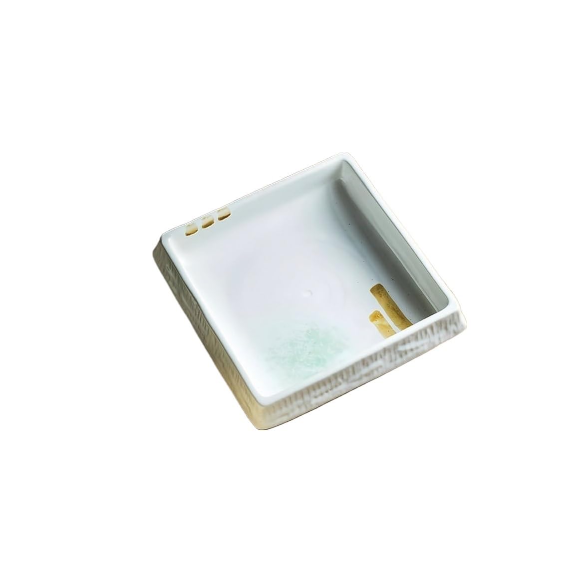 GFHTRELY Dinner Tray Square Snack Plate Barbecue Ceramic Dessert Plate Dinner Plate(C)