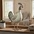 Comfy Hour 10.4" Decorative Hen Rooster Statue, Artisan Crafted Chicken Figurine, for Kitchen & Dining, Vintage Farmhouse Style Home Decor Accent, Polyresin Country Sculpture