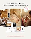 Momcozy Intelligent WiFi Moniteur de bébé, 5" 1080P Écran Baby Monitor avec caméra et audio, Motion & Détection de cryptes, Fence sûre, vision nocturne claire, 5000mAh Batterie, 2-Way Parle, photo & Enregistrement vidéo, BM04