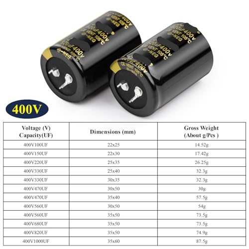 Condensateur électrolytique 400V composant électronique 1000uF 35x60 radial - 2