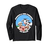 Photo Gallery divertente gli animali vegani sono amici, non cibo - maglia a manica Photo Gallery divertente gli animali vegani sono amici, non cibo - maglia a manica