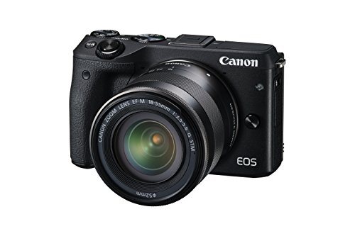 Canon EOS M3 Mirrorless Caméra caméra 24 mégapixels avec EF-M 18-55 mm, avec Vue Finder et viseur électronique EVF-DC1, Noir