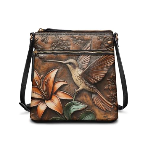 HUGS IDEA Women's Crossbody Purse for Work Large Leather Handbag with Adjustable Shoulder Strap