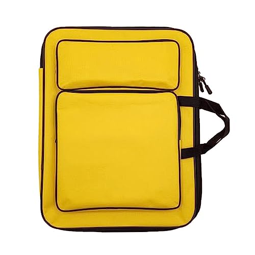 Sac de transport planche à dessin jaune carnet croquis résistant eau 36x49cm