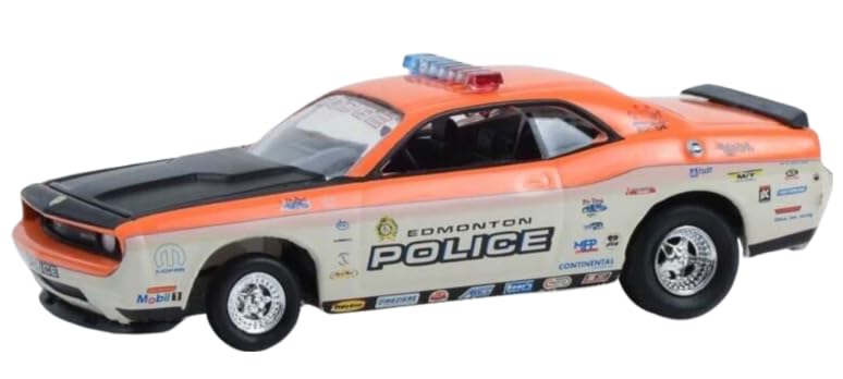 Collectibles Greenlight 30369 2008 Dodge Challenger R/T - Edmonton Police, Edmonton, Alberta, Canada - Blue Line Racing 25 Years (Hobby Exclusive) 1/64 Scale