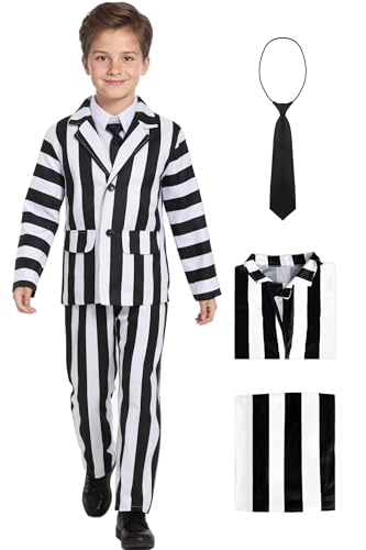 Disfraz infantil Halloween rayas blanco y negro