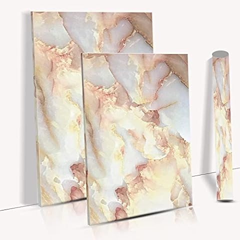 Teemall Self Adhesive Jade Look Marble Gloss Film Contact Paper Waterproof Shelf Liner Drawer Cabinet Sticker 15.6inch by 78inch Cover