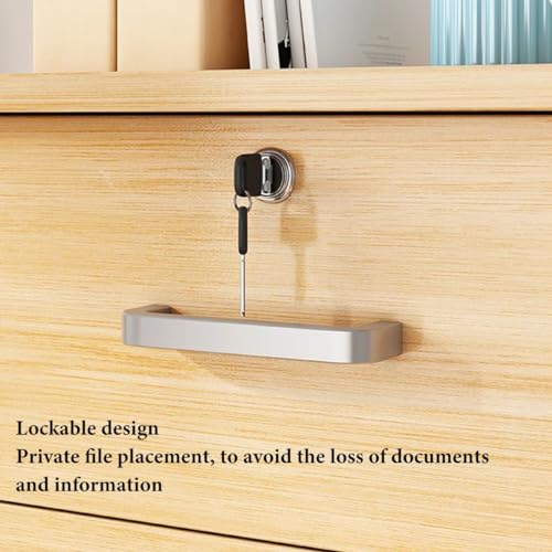 Armadietto mobile in legno con serratura con 4 cassetti verticali per documenti legali/A4, perfetto per l'organizzazione di casa e ufficio
