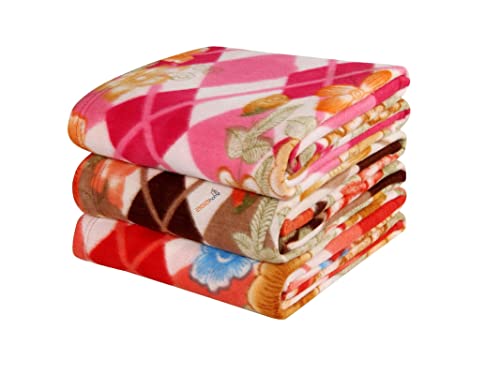 Image of BSB HOME Printed Polar Fleece Single Bed All Season Blanket /Comforter /Dohar 250TC - Pack of 5 (58x88 Inch, Pink, Green, Rust and Red)