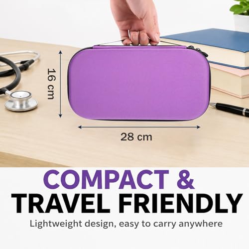 Image of Stethoscope Case Storage Box, Portable, Shockproof Protection, Compatible with 3M Stethoscope /ADC /MDF Stethoscopes, Suitable for Nurses, Pediatricians, and Doctors (Purple)