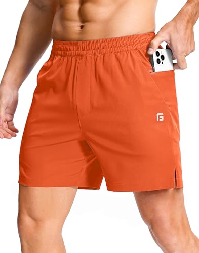 Image of GGJ Men's Lightweight Athletic Shorts with 2 Zipper Pockets 7 inch /9 inch /5 inch Gym Workout Running Quick Dry Tennis Shorts for Men