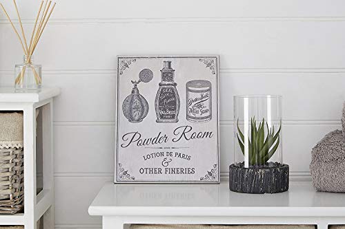 Premier Housewares 2800765 Powder Room Wall Plaque - Grey 1x20x25 cm steampunk buy now online