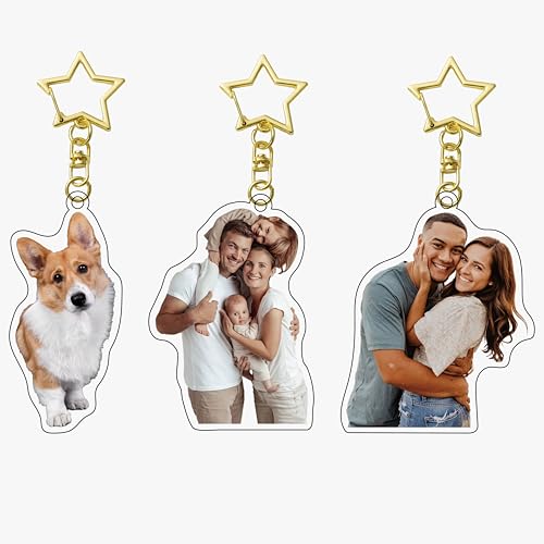 ZRPlaque Custom Logo Acrylic Keychain Cartoon Pendant Photo Flash Transparent Charm Printing