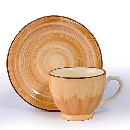 Image of Wakefit Premium Tea Cup & Saucer | Set of 4 | 150 ml | Eco-Friendly Stoneware Ceramic | Toxin Free | BPA and led Free | Microwave & Dishwasher Safe | Ideal for Gifting | Ivory,Cream | Ivory Touch