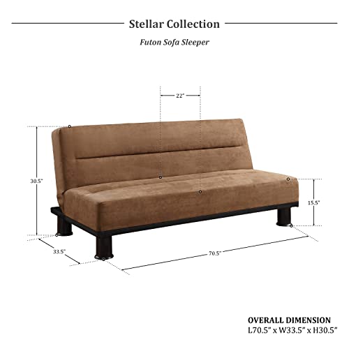 Lexicon Stellar Futon Sofa Sleeper, Brown #TOP1