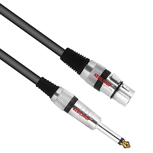 Image of Microphone Cable 3 Pin XLR Female to 1 /4 inch TS 6.35 mm Male 5 Meter /16 Feet, TRS to XLR Female Cable For Dynamic Microphone,Amplifier. (BLACK)