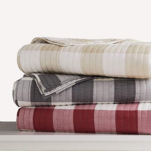 Levtex Home - Camden Quilt Set -Full/Queen Quilt + Two Standard Pillow Shams - Buffalo Check In Grey And Cream - Quilt Size (88 X 92 In.) And Pillow Sham Size (26 X 20 In.)- Reversible Pattern -Cotton #TOP6