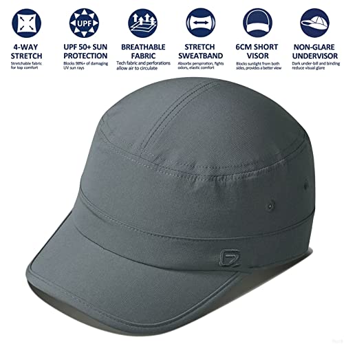 GADIEMKENSD-Stretch-Army-Cap-Sport-Military-Hats-Flat-Top-Short-Bill-Breathable