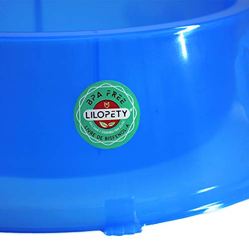 Lilopety 001, Comedouro Para Cachorro Patinhas, 1000 Ml, Azul