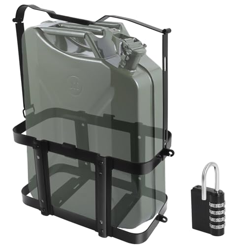 Jerry Gas Can Holder Rack with Combination Lock, Jerry Can Mount Holder Heavy Duty for 5 Gallon (20 Liter) Steel Jerry Can, Detachable Carrier Mount by MCCKLE