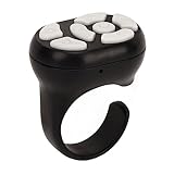 Bluetooth Remote Control App Page Turner, Camera Remote Shutter Selfie Button, Long Distance Control Remote Control Scrolling Ring with Charging Case for Various Cell Phone Systems (Black)