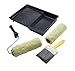 Price comparison product image ProDec 9 inch x 1.75" 5 piece Twin Masonry Paint Roller, Frame, 4" Brush and Tray Set, Heavy Duty Paint Roller Set for Painting with Smooth and Textured Masonry Paints on Exterior Walls, 9"