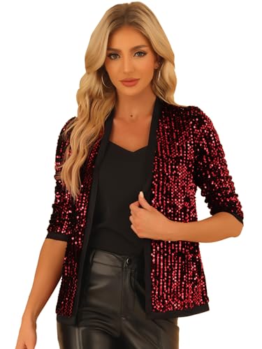 Veste blazer à sequins femmes cardigan paillettes veste de fête