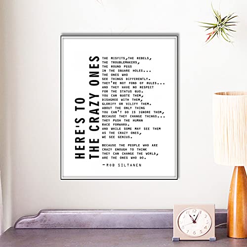 Tsdtuo Here'S To The Crazy Ones, The Misfits" Rob Siltanen Motivational Wall Art Print,- Unique Room Decorations For Office thumb #4