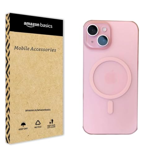 Image of amazon basics Luxury Paper Thin Case Cover for iPhone 12 | Matte Finish | Compatible with magsafe | (Pink, iPhone 12)