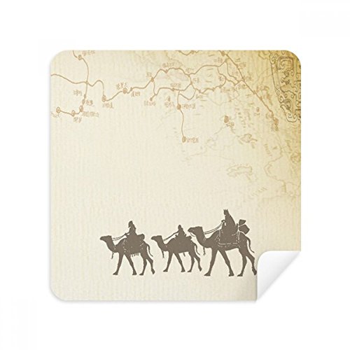 Chiffon suède Camel Route de la Soie pour lunettes, tissu anti-trace et écran de téléphone portable