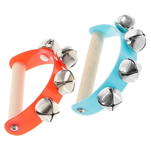 TENDYCOCO 2個 ガラガラおもちゃ の楽器 ベルを鳴らす赤ちゃんの手 ベルキッズ楽器 ミュージカルベビーはおもちゃをガラガラとしています 赤ちゃんの手を振る鐘 幼児楽器 鉄