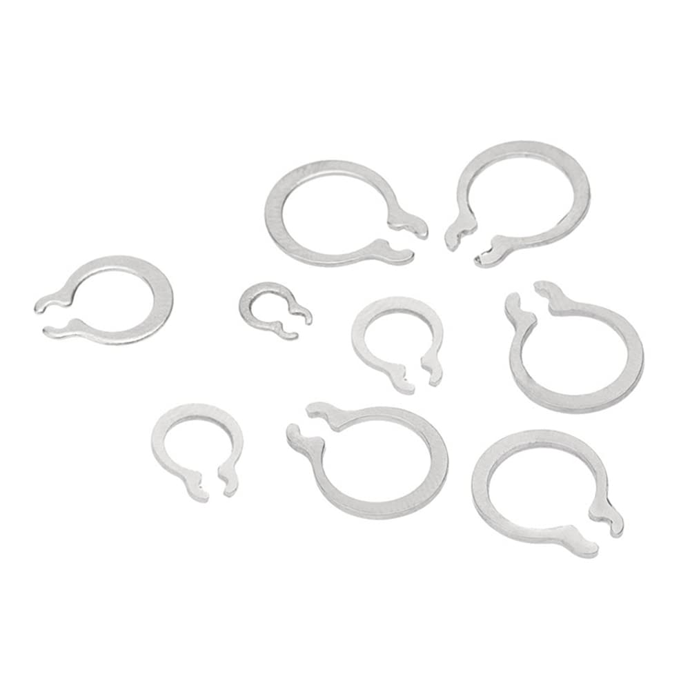 200pcs 4mm,External Circlips C-Clip Retaining Shaft Snap Rings 304 Stainless Steel