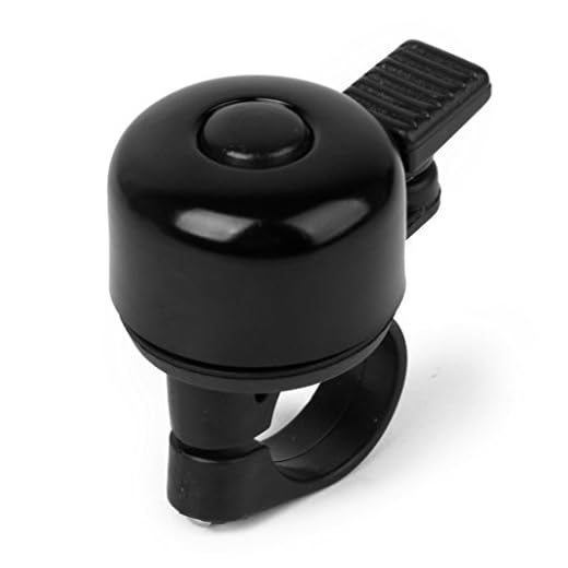 Bicycle Bell - Adjustable Ring. Black. Aluminum.