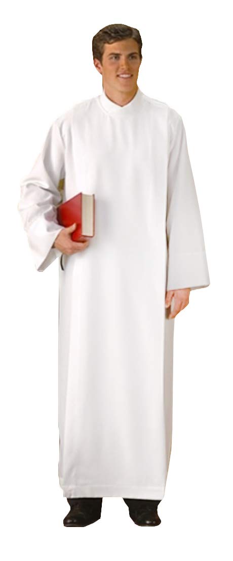 R.J. Toomey White Polyester Front Wrap Clergy ALB (Extra Small)