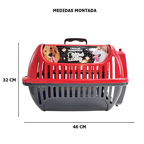 Caixa de Transporte Pet N2 Cães Gatos BrinqPet Cor: Vermelho