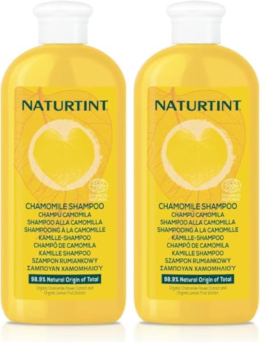 Naturtint Champú Camomila, Aclara Progresivamente el Cabello Rubio, Aporta Intensos Reflejos Dorados, Limpieza Suave, Brillo y Luminosidad, 98,9% Ingredientes Naturales, ECOCERT, 330ml (Paquete de 2)