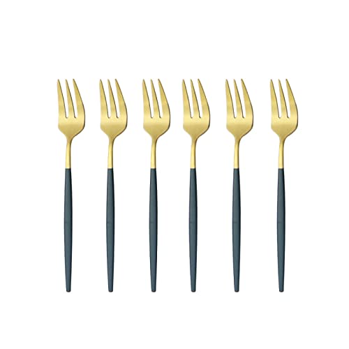 Set di posate in acciaio inox, set di 6 forchette da tè per frutta, insalata e dessert, posate resistenti per uso in cucina