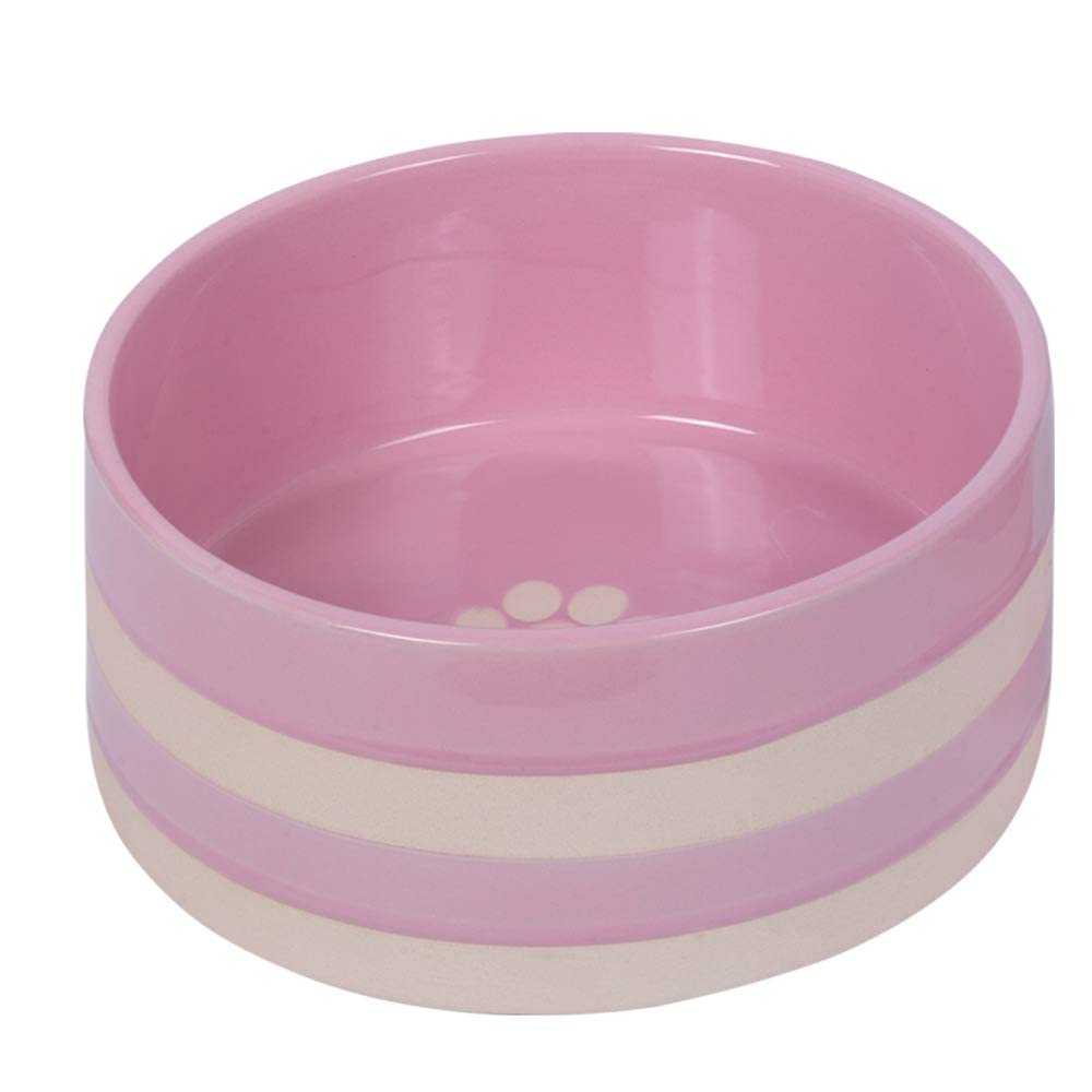 Nobby Ceramic Bowl Strio, Pink/Cream, Diameter 21.0 x 8.5 cm, 2.00 L, Pack of 1