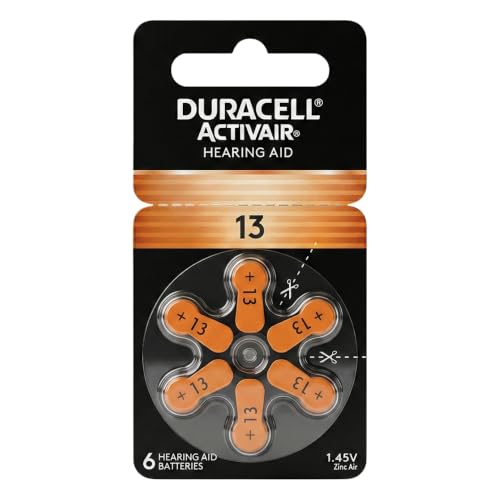 Image of Duracell Hearing Aid Batteries Size 13 Pack of 60 batteries (10 pack of 6 each) 1.45V