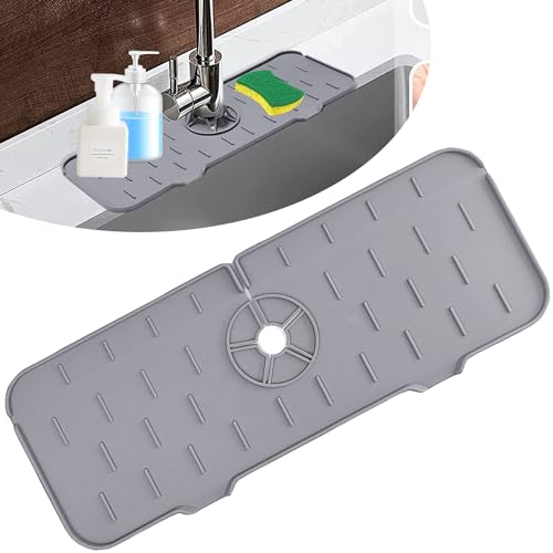 Catálogo para Comprar On-line Salvaencimeras del mes. 46 Tapete de Silicona para Fregadero Tapete para Cocina Protector Contra Salpicaduras Antideslizante Almohadilla de Silicona para Grifo Drenaje Automático Tapete de Secado para...