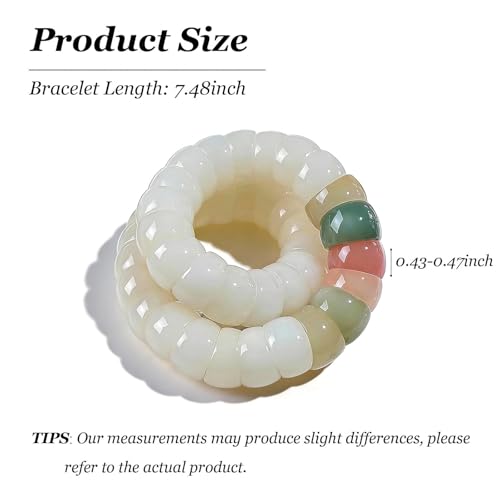 Image of Natural Bodhi Seed Bracelets Anxiety Fidget Bracelets Anxiety Relief Items Protection Healing Stretch Bodhi Fidget Bracelet for Women Men