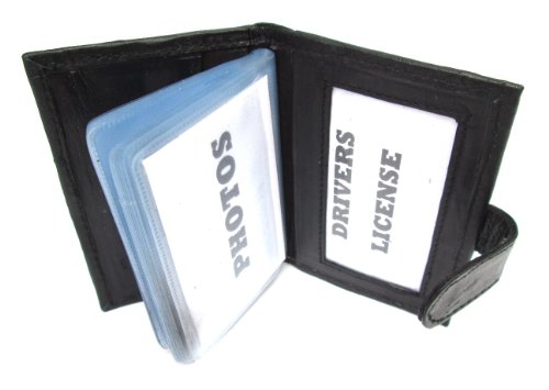 Dangerous Threads Mens/ladies Black Leather Photo Wallet Lamb Bifold 778