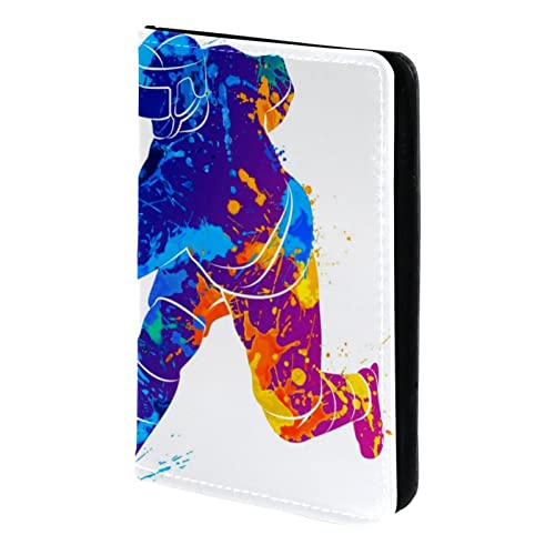 VAPOKF Porte-passeport en cuir pour joueur de hockey - 11,4 x 16,5 cm, multicolore, 11.5x16.5cm/4.5x6.5 in, Contemporain – vue 2
