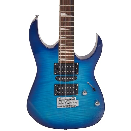 Image of VAULT RG1 Soloist Premium Basswood Electric Guitar (Blue, Indian Laurel Fretboard)