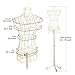 SHAREWIN Wire Dress Form Vintage Style, Gold Metal Steel Maniquine with Stand, Manikin Torso with Detachable Adjustable Height, Slim Body